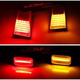 iJDMTOY 10pc Clear Lens Amber/Red Full LED Cab Roof Marker Light Kit Compatible With 2003-2009 Hummer H2 SUT, Replace OEM Red/Amber Lens Lamps/Bulbs