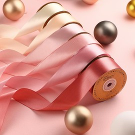 Lyrow 200 Yards Dusty Rose Satin Ribbon 1 1/2 Inch x 6 Rolls Bouquet Accessories Ribbon Eternal Rose Supplies for Flower Bouquet Christmas Gift Wrapping Bows Decorations DIY Crafts Birthday Party