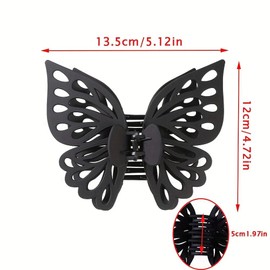 Large 5.51 Inch Butterfly Hair Clips Butterfly Claw Clips Hair Clips for Women Hair Clips for Thick Hair Matte Hair Clips Hair Clips Big Butterfly Clips for Women Cute Hair Clips (3Pcs) (Khaki white black)