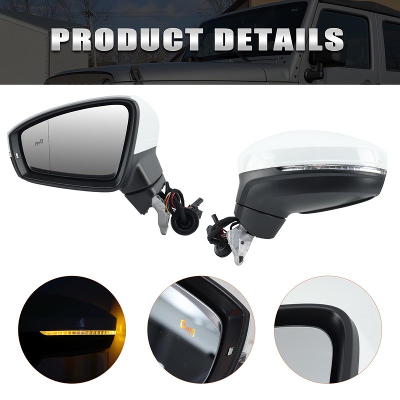 Left Driver Side Mirror Compatible with Volkswagen Tiguan 2018 2019