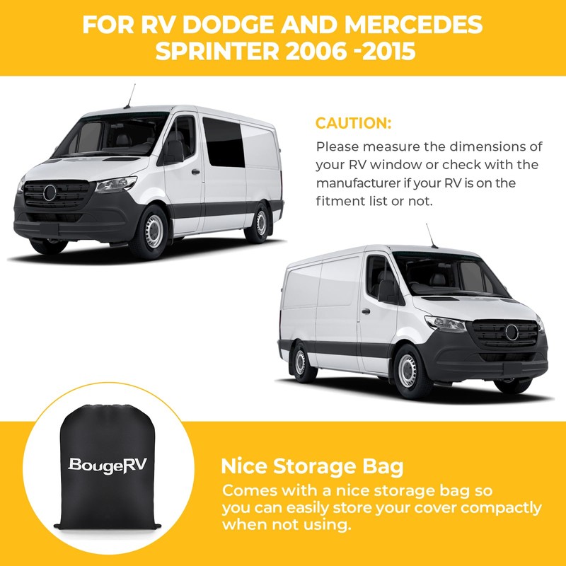 BougeRV RV Windshield Window Snow Cover for Class B Dodge