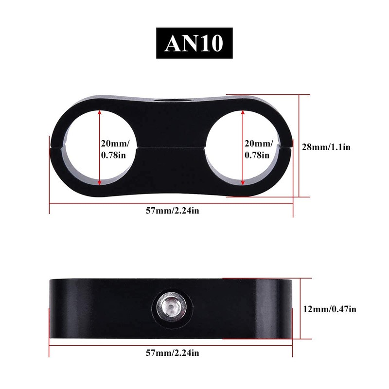 Evil Energy 10AN Hose Separator Clamp, AN10 Fuel Line Mounting