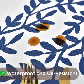 Yofori Table Cloth Wipe Clean Tablecloth Wipeable PVC Waterproof Rectangular Table Cover Plastic Table Protecter for Kitchen Outdoor (137x180cm, Rattan)