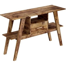 Safdie 81091.Z.07 Entryway Table/Console Table/Sofa Couch Table/Accent Wall Table-47 Long/Brown Reclaimed Wood with 1 Drawer 1 Shelf for Living Room