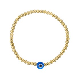 yipima 14K Gold Filled Evil Eye Stretch Bracelet for Women Men Spiritual Protection and Good Luck Evil Eye Stainless Steel Beaded Bracelets Tarnish Free-Waterproof