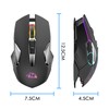 Ratón inalámbrico para juegos recargable con retroiluminación Rainbow RGB, sensor