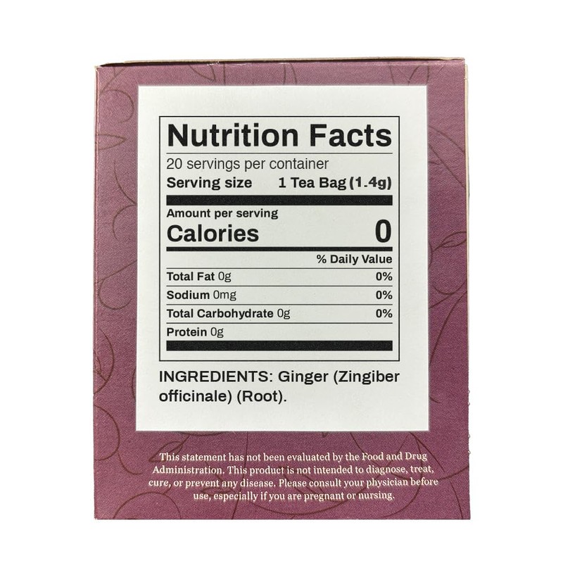 Organic Positively Botanicals Company, Ginger Root Herbal Tea Bags, 20