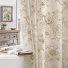 NDDYCU Farmhouse Floral Linen Shower Curtain, Vintage Beige Pattern Rustic