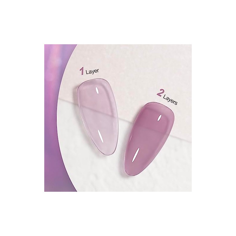 GAOY- Esmalte de uñas en gel Jelly Nude Purple, 16