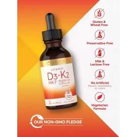 Liquid Vitamin D3 with K2 Drops Max Absorcion, Vitamina D3 + K2 (Mk-7) Gotas Liquidas Con Aceite oliva virgen ys