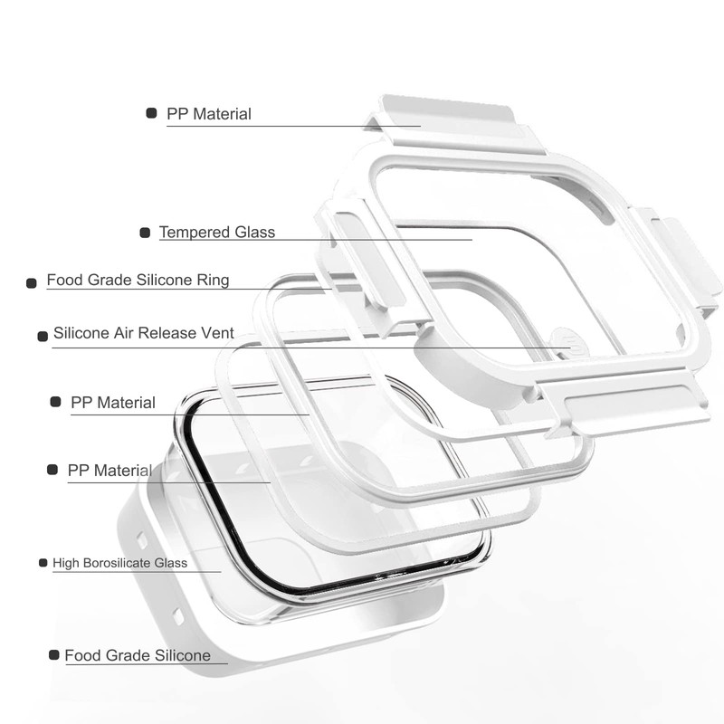GC GENICOOK Glass Food Storage Meal Prep Containers - Food