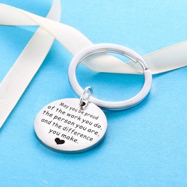 Thank You Gift Appreciation Jewellery Keychain Keyring Gift for Volunteer Appreciation Coach Mentor,Employee Gift Social Worker Gifts (May you be proud of the work)