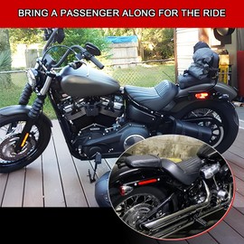 WOWTK Rear Passenger Pillion Seat with Passenger Footpeg Kit fits for Harley Softail 2018-2025 Street Bob FXBB 18-later FXBB, FXST and '21-later FXBBS models