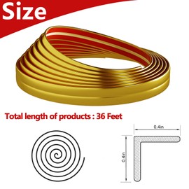 Raycity 36 Feet Flexible Inside & Outside Corner Trim Molding Peel and Stick Molding 90° External Corner Guards Trim for Tile and Wall Edges Gaps, Furniture and Wall Repair-Gold