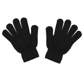 Motique Accessories Black Kids Gloves Magic Knit Gloves for Girls/Boys Solid Colors