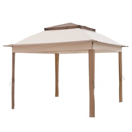 COOS BAY 11x11 Replacement Gazebo Top with Air Vent Sunshade Polyester Top Cover Only, Beige