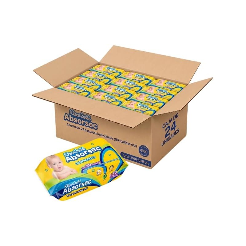 Toallitas húmedas Kleenbebé Caja con 24 pack de 90 pzas