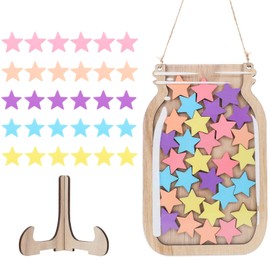 Star Jar Reward System,Creative Stars Classroom Reward Jar for Students Kids Behavior with Holder Positive Behavior Chart for Classroom (Colorful Stars)