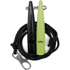 ACME Dog Whistle No. 211.5 with Whistle Band | Double Pack | 2 Whistles Including 2 Bands | Ideal for Recall - Loud and Far-reaching (Black + Lime Green)
