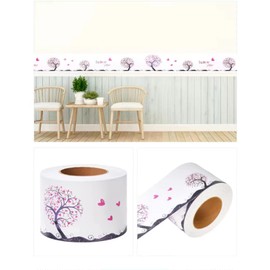 Border Border Border Wallpaper Tree Purple Removable Wall Decoration Wall Border Notice Board Decoupage Sticker Waterproof PVC Skirting Board 10cm x 500cm