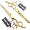 Juego Tijeras Barbero Profesionales Doradas Ergonomicas
