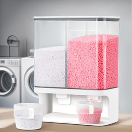 105 Oz Laundry Detergent Dispenser with Nail - Wall Mounted Scent Booster Beads Container, Softener Beads Storage, Rice Dispenser, Dry Food/Solid Grain Organizer