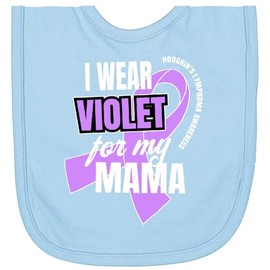 inktastic I Wear Violet for My Mama Hodgkins Lymphoma Awareness Newborn Bib Light Blue 32560