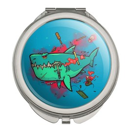 Shark Shipwreck With Debris Harpoon and Anchor Compact Travel Purse Handbag Makeup Mirror