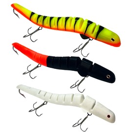 Delong Lures - Musky Fishing Lures, 11" Flying Witch Fishing Lures for Bass, Pike, Musky - Segmented Rip Baits Slow Sinking Swimbaits, Freshwater & Saltwater Fishing Tackle - Made in USA (Variety)