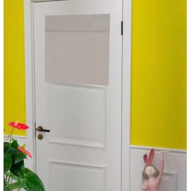 E-HAO French Small Front Door Curtain (24" w x 18" L), Washable Door Curtain with Adhesive Hook and Loop Fastener Strip (Beige)