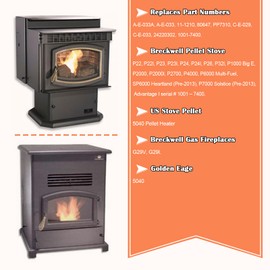 Hiorucet A-E-033 A-E-033A Convection Blower for Breckwell P24FS, P24I, P24, P23, P22, P26, P23I, P1000 Big E, P2700, SP6000, P7000, P6000, P4000, P2000 and US Stove 5040 Pellet Stove Replacement Parts