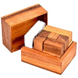 Soma Cube Cards 3D Tangram Cube Puzzle Wooden with Template Cards, Knobelholz Tangram, laying puzzle, figure puzzle, children's puzzle, soma cube, wooden puzzle, pentominoe puzzle,