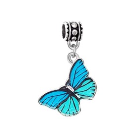 LaBenie Dangle Blue Butterfly Charm Bead