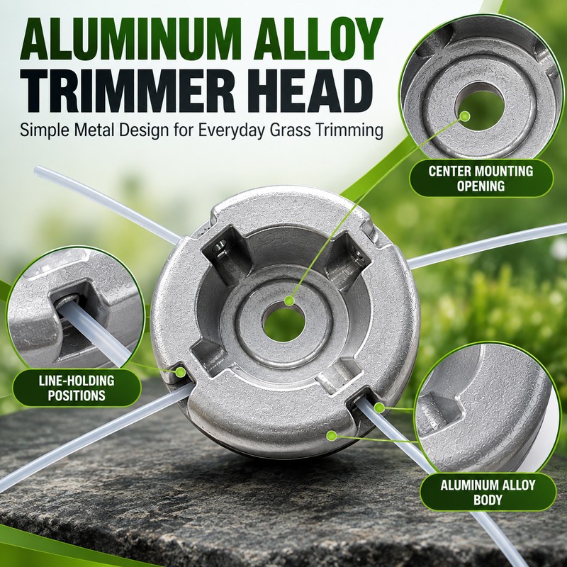 Universal Trimmer Head for Lawn & Weed Cutting – Aluminum