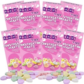 Valentine's Day Inspired Tiny Conversation Heart Boxes, Nostalgic Hard Candies for Gift Baskets, Party Favors, Candy Bowl Fillers, & More, 8 Pack, 0.75 Ounces