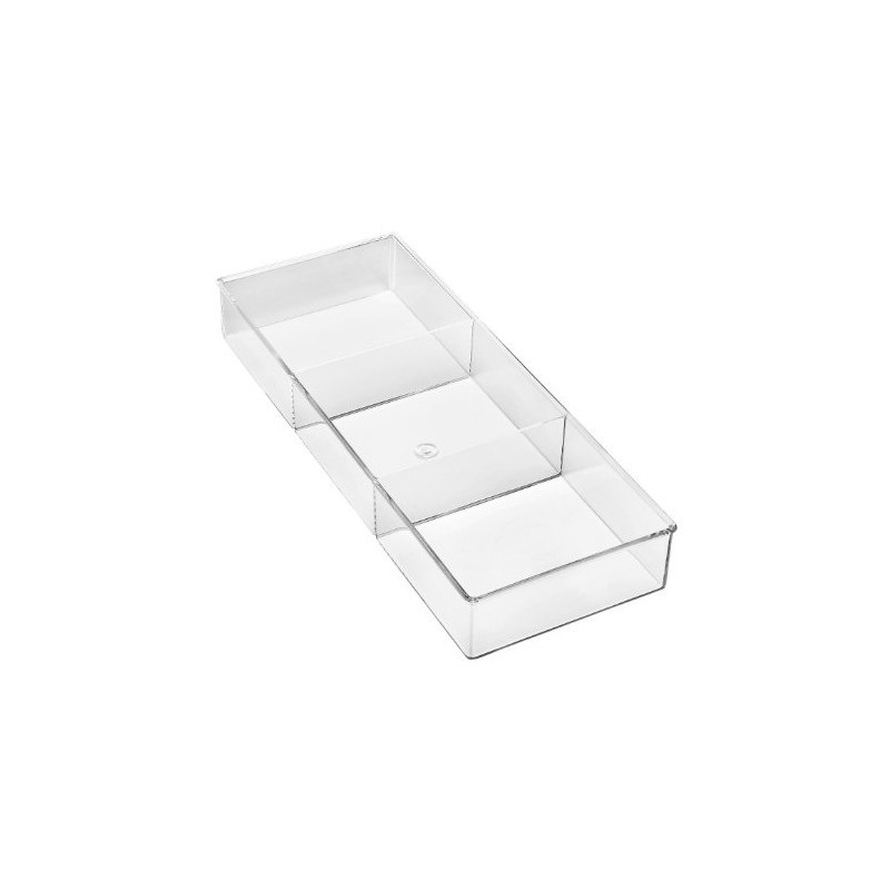 Whitmor 3 Section Small Easy Clean Clear Plastic Resin Drawer