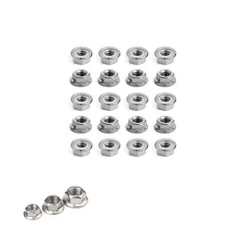DEVENTORZ Hex Flange Nuts 20pcs Hex Lock Nuts Flanged Lock Nuts 304 Stainless Steel Serrated Stainless Steel (M5)