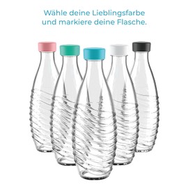 SodaNature® 2 x Premium Bottle Caps for SodaStream Crystal Bottles, High-Quality Lids in Beautiful Colours, Leak-proof and Dishwasher Safe, Accessories in Elegant Gift Packaging (Anthracite)