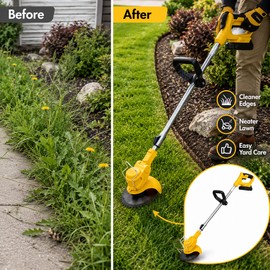 Cordless Grass Trimmer for Lawn Care – 21V 3-in-1 Lightweight Edger & Brush Cutter for Yard Cleanup