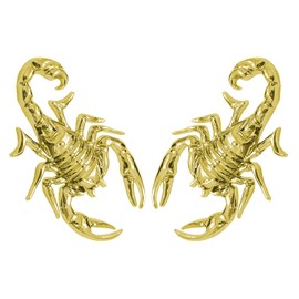Pair of Car 3D Scorpion Metal Sticker Waterproof Anti-Rust Body Decorative Decor Badge Emblem for Automotive Car Motorcycle Cyling Scooter (Golden)