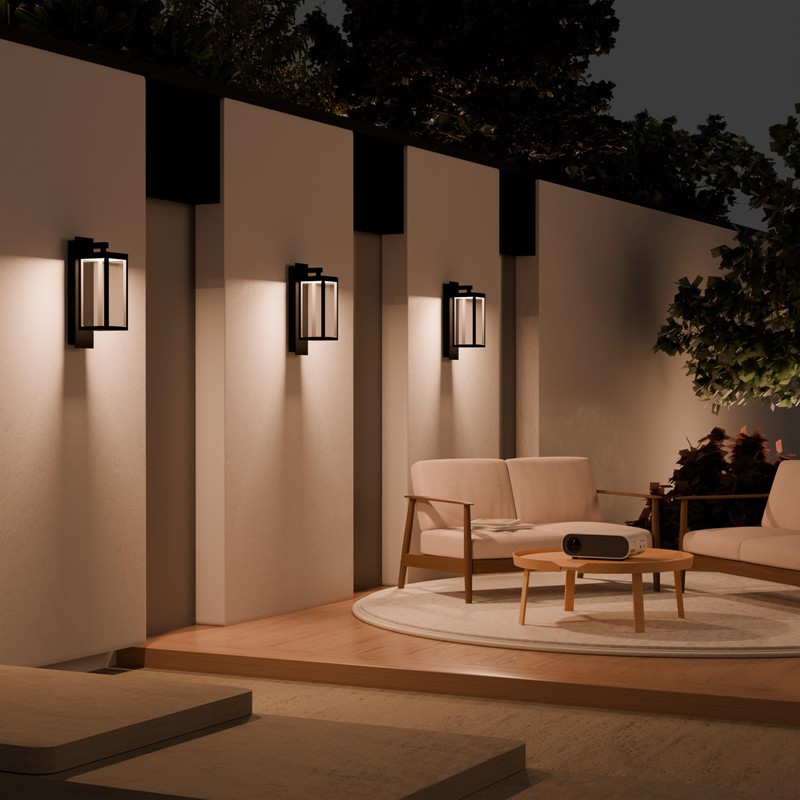 Lustrlach Upgraded Motion Sensor Outdoor Wall Light, 15” Porch Light
