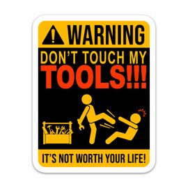 No toques mis herramientas, pegatinas divertidas para hombres, soldador, carpintería, electricista, tubería, cuello azul, calcomanías impermeables de vinilo para casco, caja de herramientas, botella