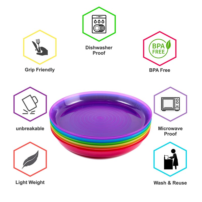 Cuddly Hippo Kids Plastic Dinnerware Set of 18 Multi Color
