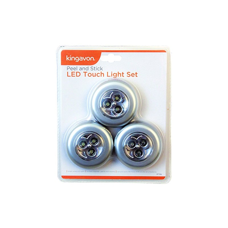 Kingavon BB-RT316 Peel and Stick LED Touch Light Set
