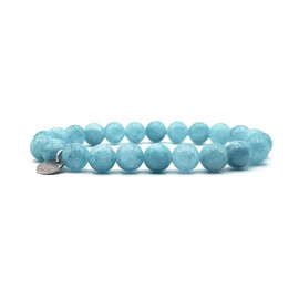 KARDINAL WEIST Aquamarine bracelet, gemstone beads, power stone jewellery for men and women, chakra - lucky charm - friendship, Stone, Aquamarine
