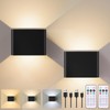 Yochoice Motion Sensor Wall Sconces with Remote Control, 6000mAh Black