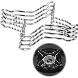 Fabselection 4 Pcs Gas Stove Ring Reducer Trivet, Trivet Stove Burner Grate Gas Cooker Holder, Gas Cooker Accessories, Stainless Steel Kitchen Rack Pot Stand for Gas Hob,(10cm x 10.3cm)