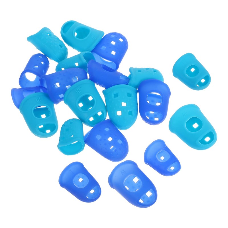 SEWACC Silicone Guitar Finger Protectors 20 Pcs Non-Slip Sleeve for