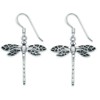 Heather Needham - Sterling Silver Dragonfly earrings - large oxidised