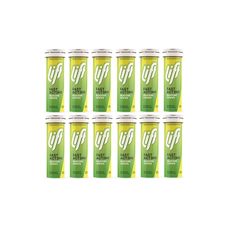 (12 Pack) Lift/Gluco Tabs Zesty Lemon & Lime 10 Tablets